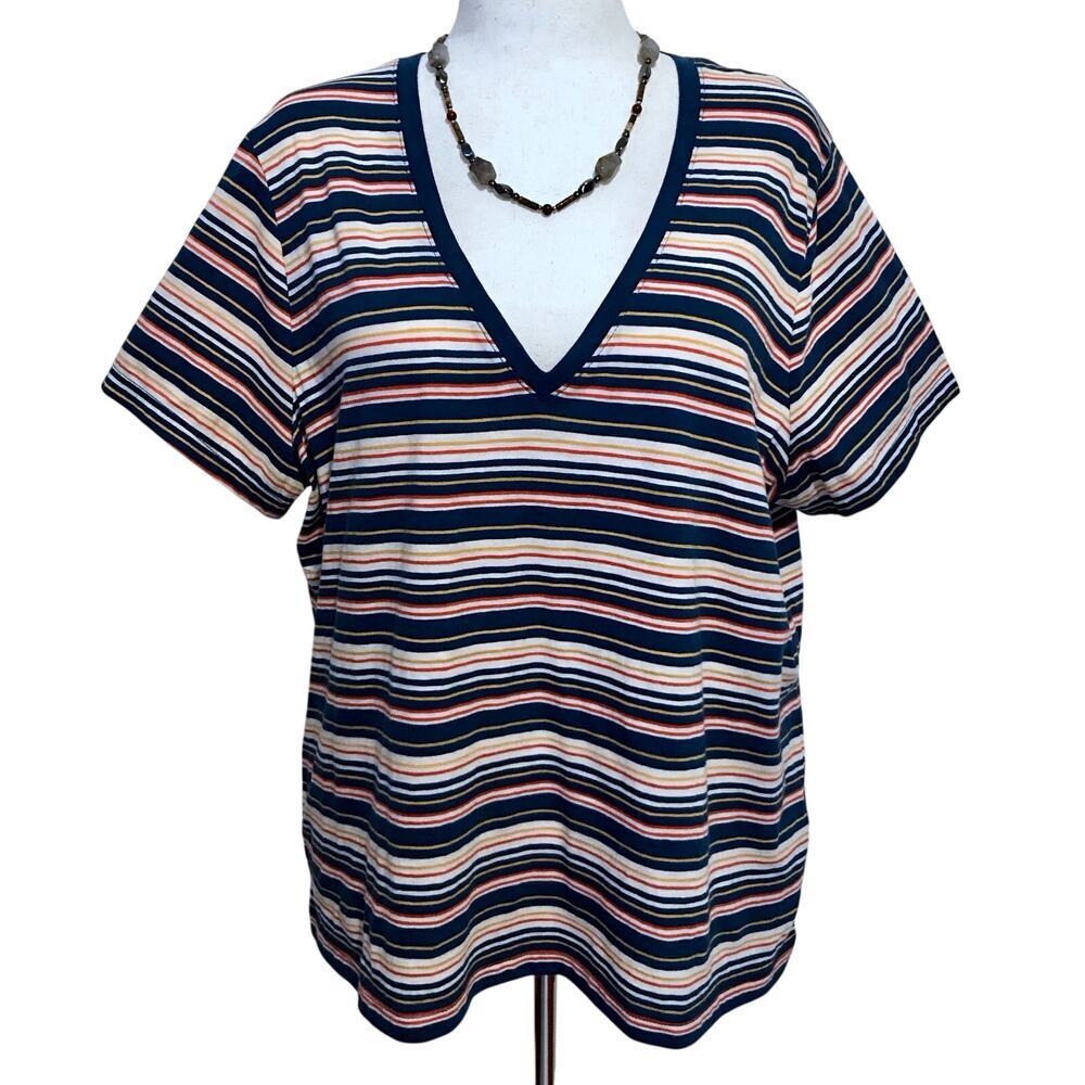 Madewell NWOT Striped Short Sleeves Top Women 2X